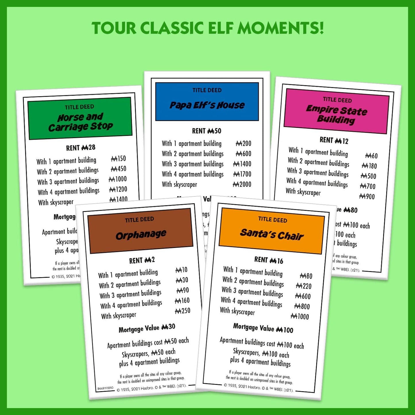 Winning Moves Elf Monopoly Board Game, Choose your festive token and advance to