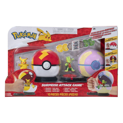 Surprise Attack Game Pikachu (female) with Fast Ball vs Treecko with Heal Ball