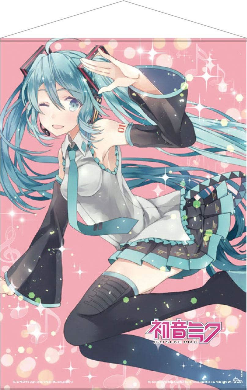 POPBUDDIES Hatsune Miku Wallscroll Pink Glitter Miku 50 x 70 cm
