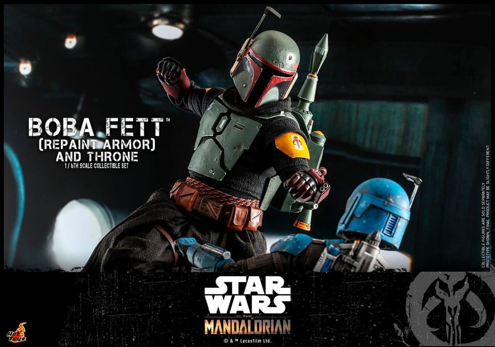Star Wars: The Mandalorian Action Figure 1/6 Boba Fett Repaint Armor and Throne