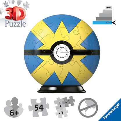 Pok?mon 3D Puzzle Pok?balls: Quick Ball (55 pieces)