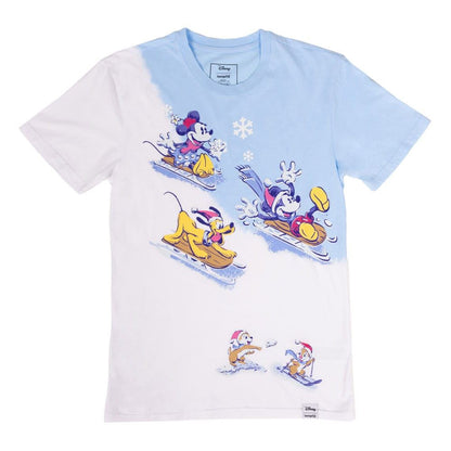 Disney by Loungefly Tee T-Shirt Unisex Mickey and Friends Winter Wonderland Size