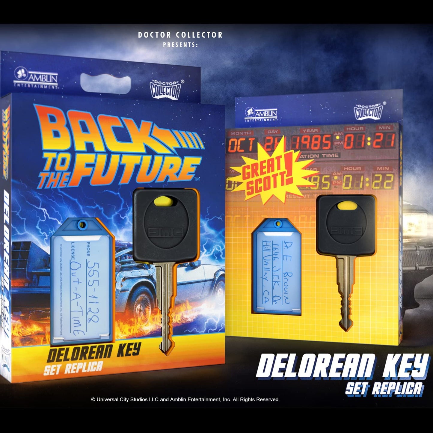 Doctor Collector DCBTTF06 Back to The Future Delorean Key Replica, one Size