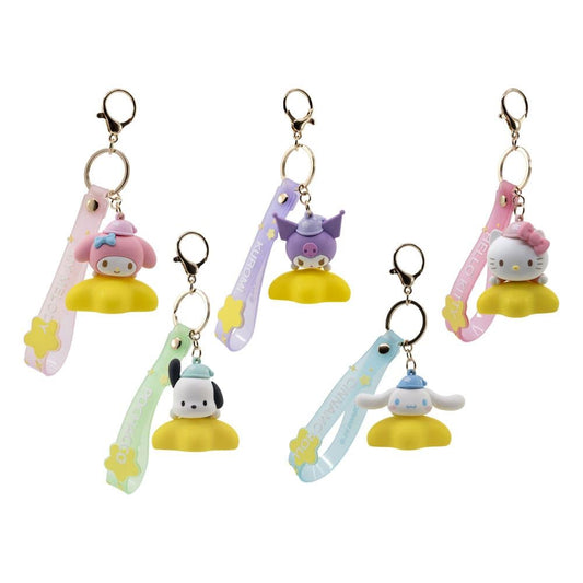 Sanrio Light-Up Star Series Keychain with Hand Strap Hello Kitty and Friends Dis