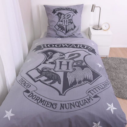 Harry Potter Duvet Set Grey 135 x 200 cm / 80 x 80 cm