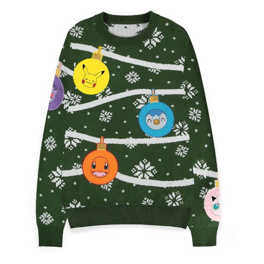 Pok?mon Sweatshirt Christmas Jumper Xmas Balls Size L