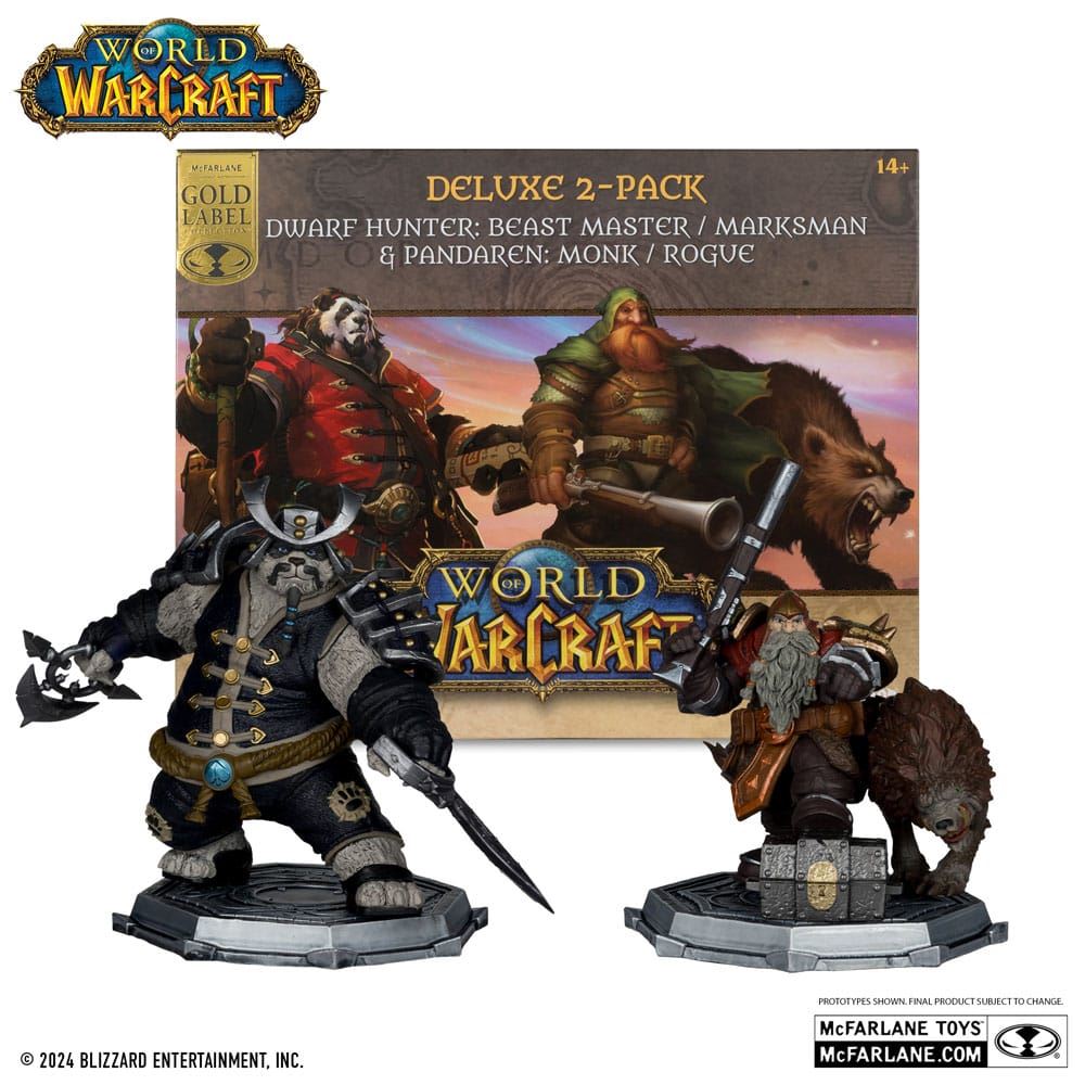 World of Warcraft 2-Pack Dwarf Hunter & Pandaren Monk 15cm