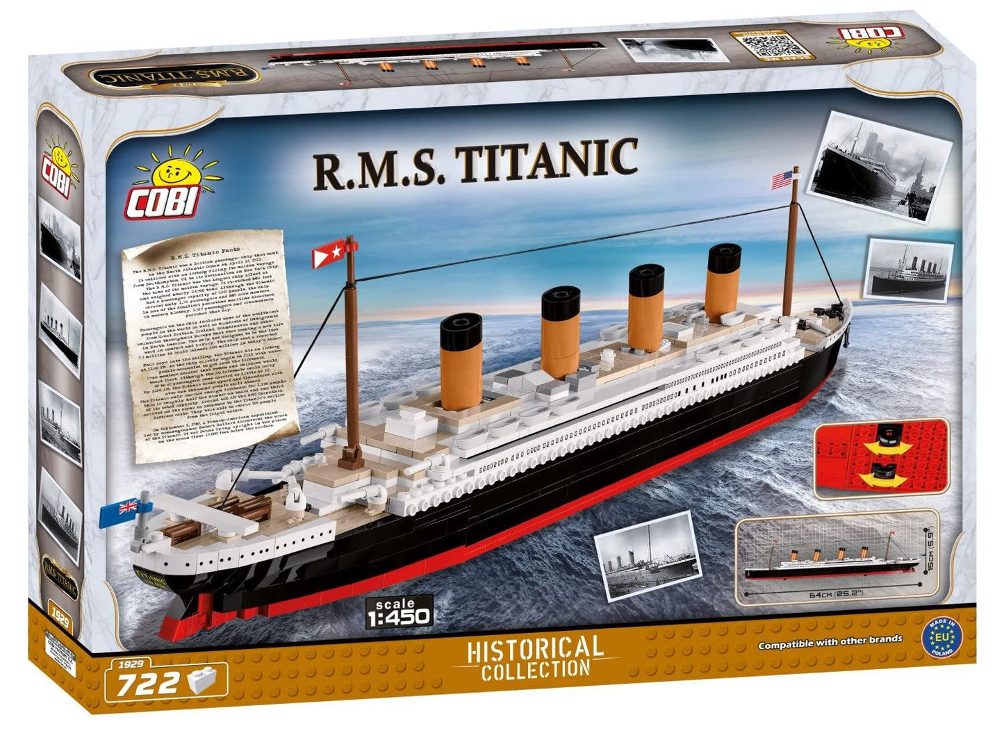 Cobi R.M.S. Titanic Ship 722pcs 1:450 Building Blocks New in Box Set 1929