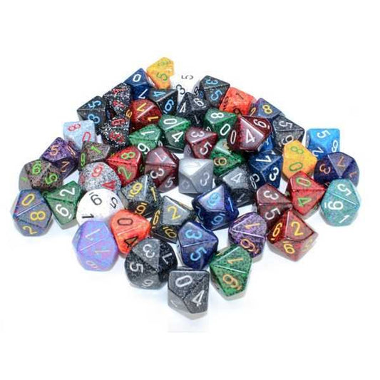 Polyhedral d10 Dice: Bag of 50 Asst: Spec