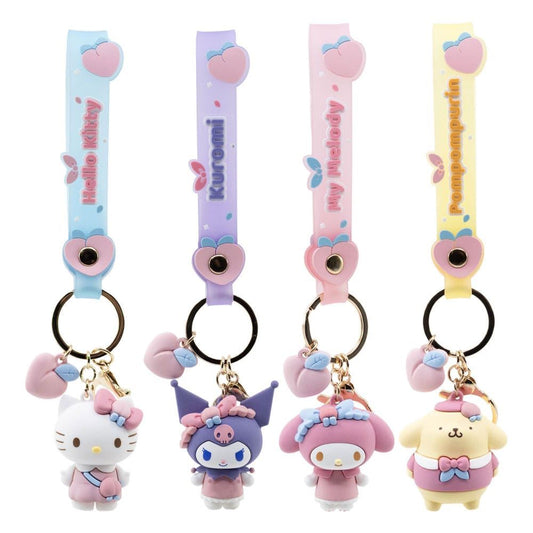 Sanrio Peach Series Keychain with Hand Strap Hello Kitty and Friends Display (12