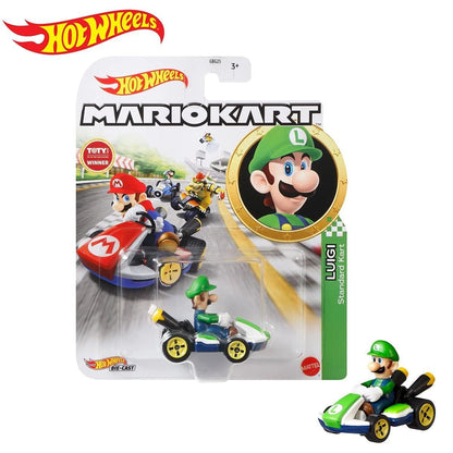 DieCast Hotwheels Luigi Standard Kart 1:55 Scale Super Mario Kart