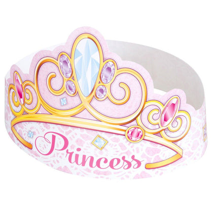 Unique Party 58138 - Paper Pink Princess Tiaras, Pack of 6 /Toys