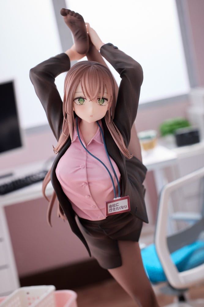 Original Character PVC Statue 1/6 OL-chan Who Doesn't Want to Go to Work Pink Ve