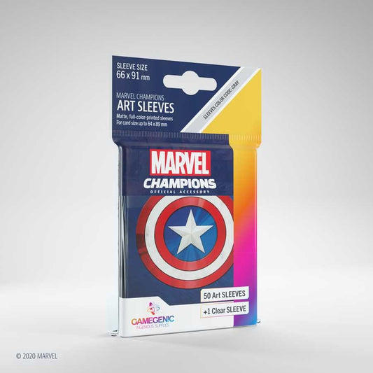 UNIT Gamegenic Marvel Champions Art Sleeves- Captain America (50 ct.)