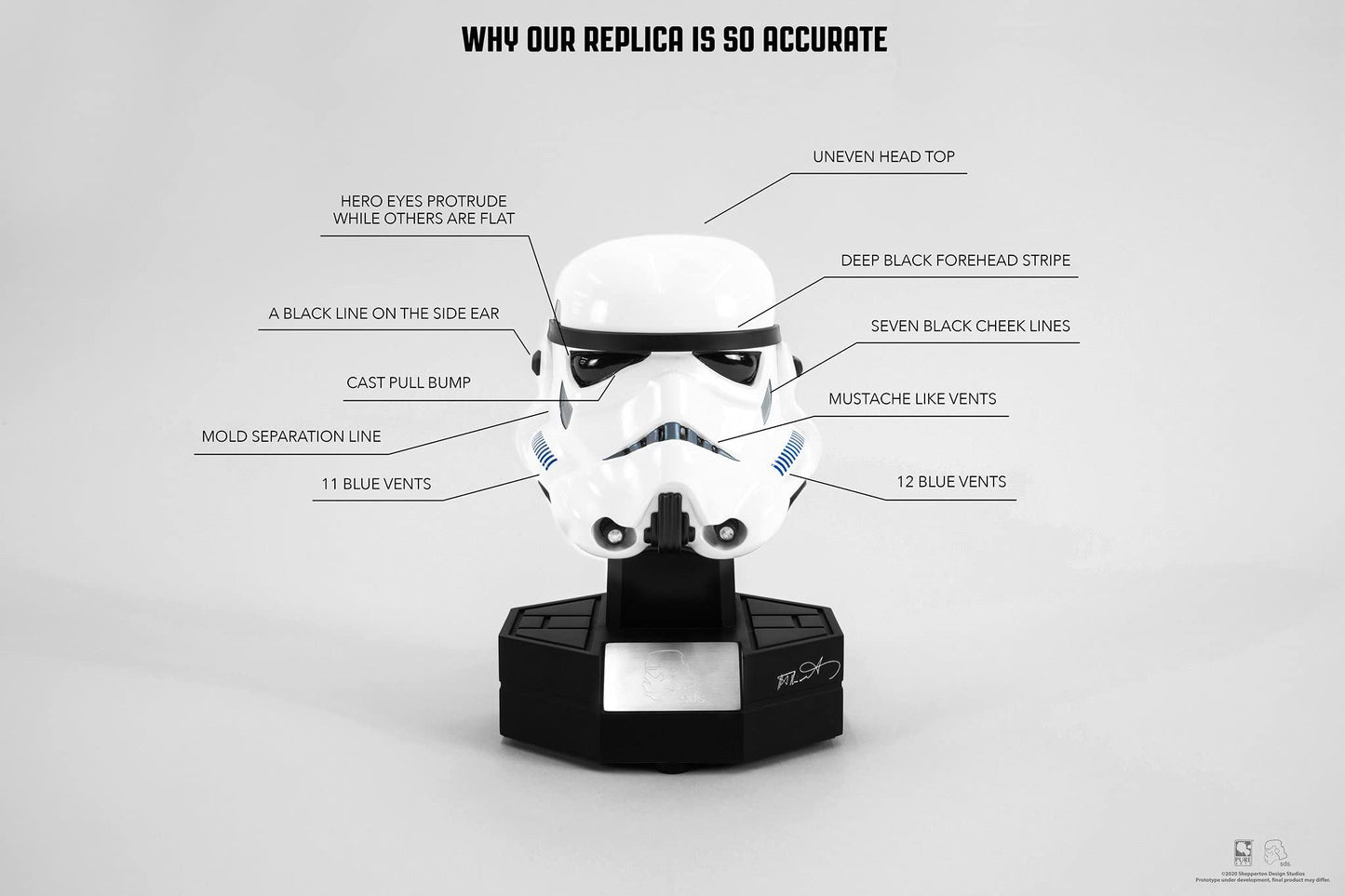 PureArts - StarWars (Original StormTrooper Helmet) 1:3 Statue /Figures