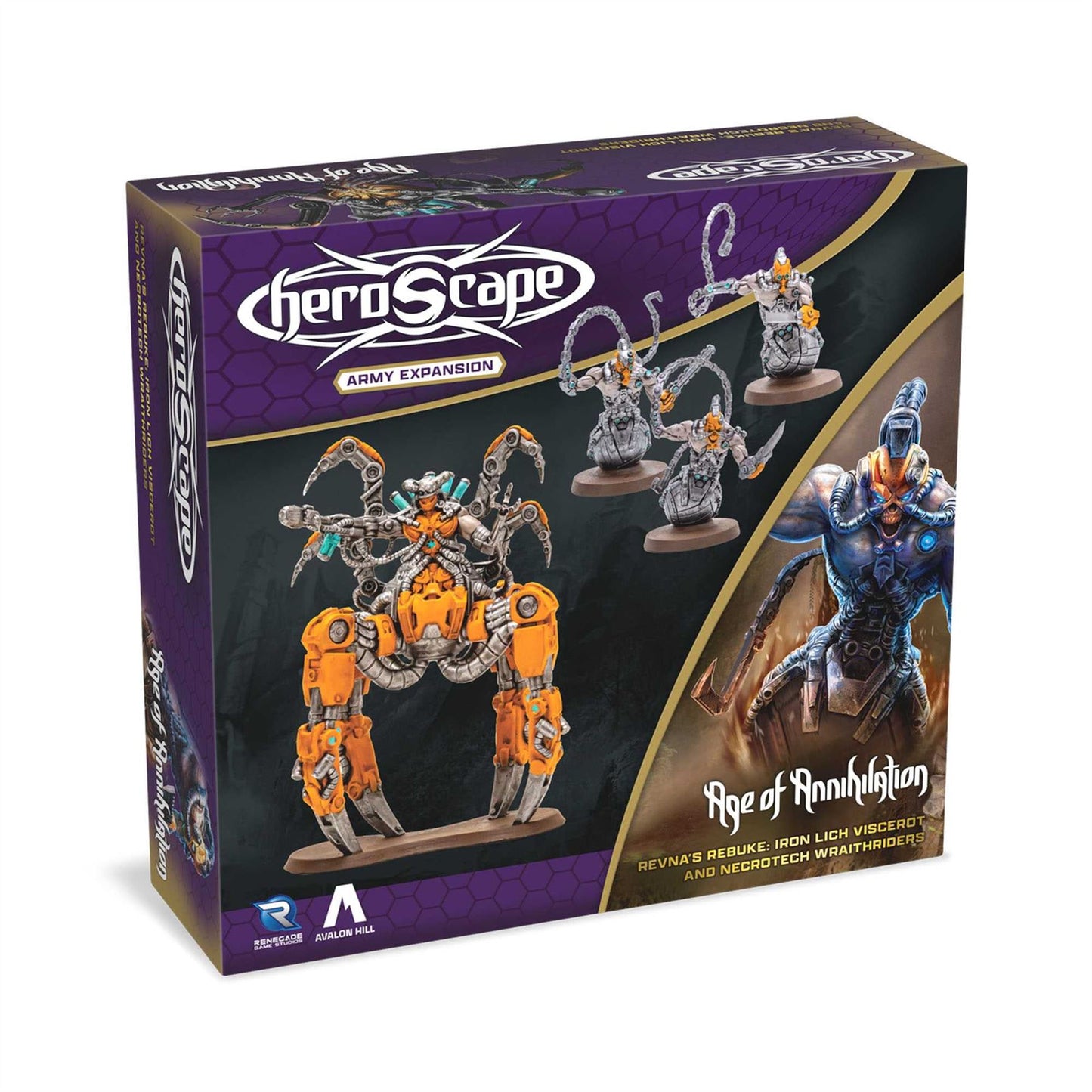 Heroscape: Revna?s Rebuke: Iron Lich Viscerot and Necrotech Wraithriders Army Ex