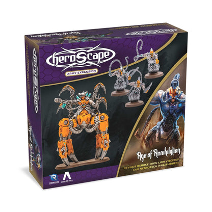 Heroscape: Revna?s Rebuke: Iron Lich Viscerot and Necrotech Wraithriders Army Ex