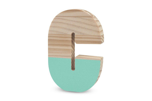 La Lluna0209000-C C Semi-Lacquered Pine Letter (Green) /Toys
