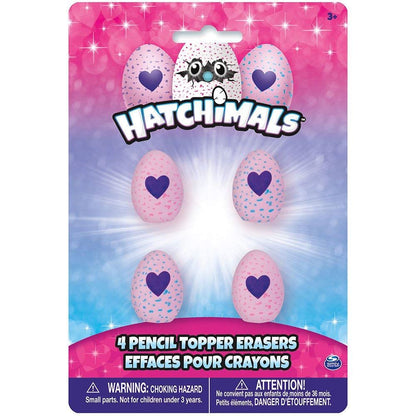 Unique Party 59329 - Hatchimals Egg Pencil Top Erasers, Pack of 4 /Toys