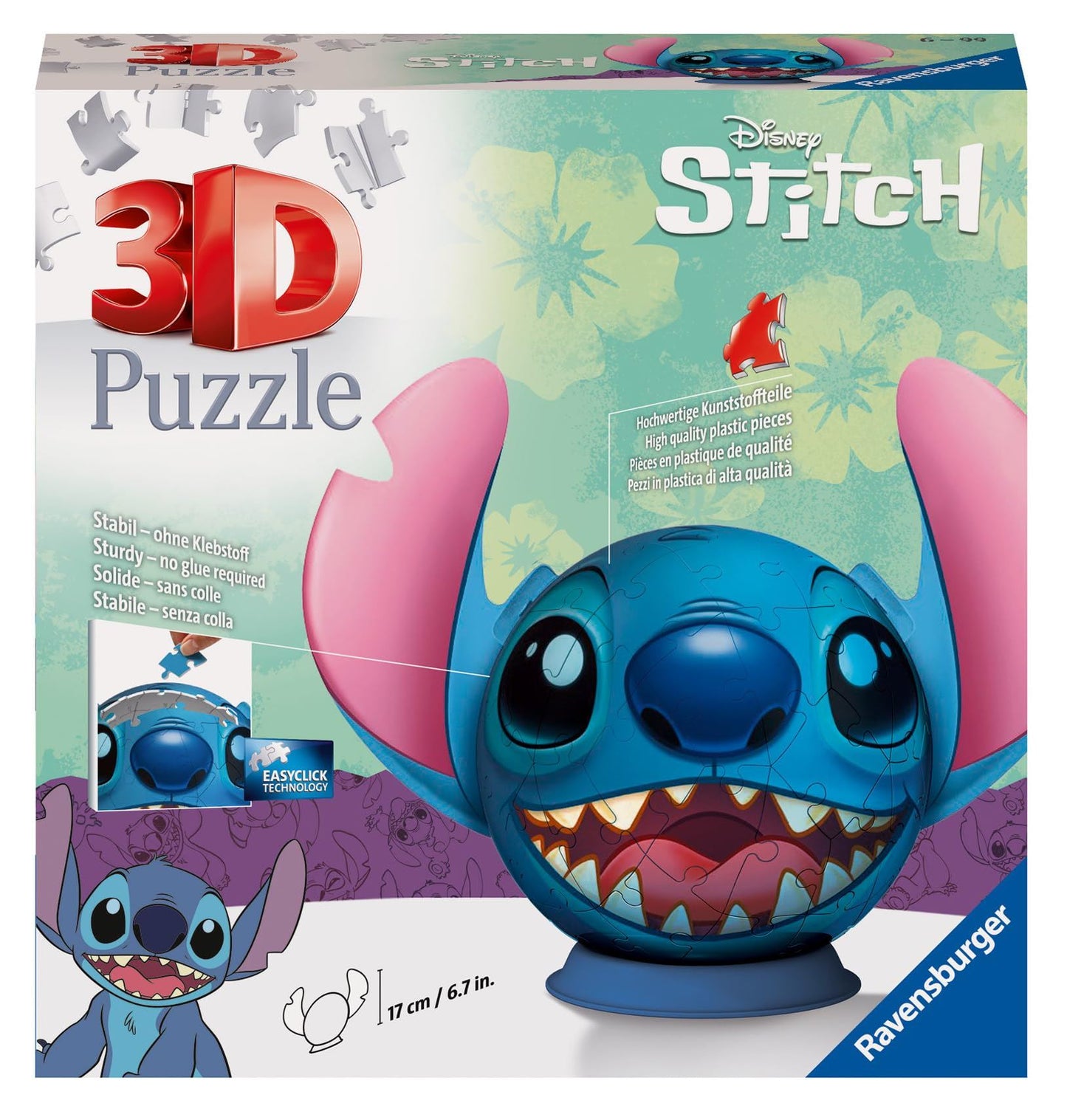 Lilo & Stitch 3D Puzzle Ball with Ears Stitch (77 pieces)