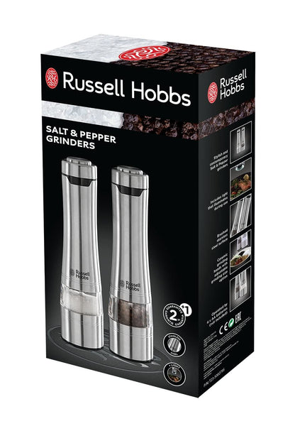 Russell Hobbs - Battery Powered Salt and Pepper Grinders - Stainless Steel /Home
