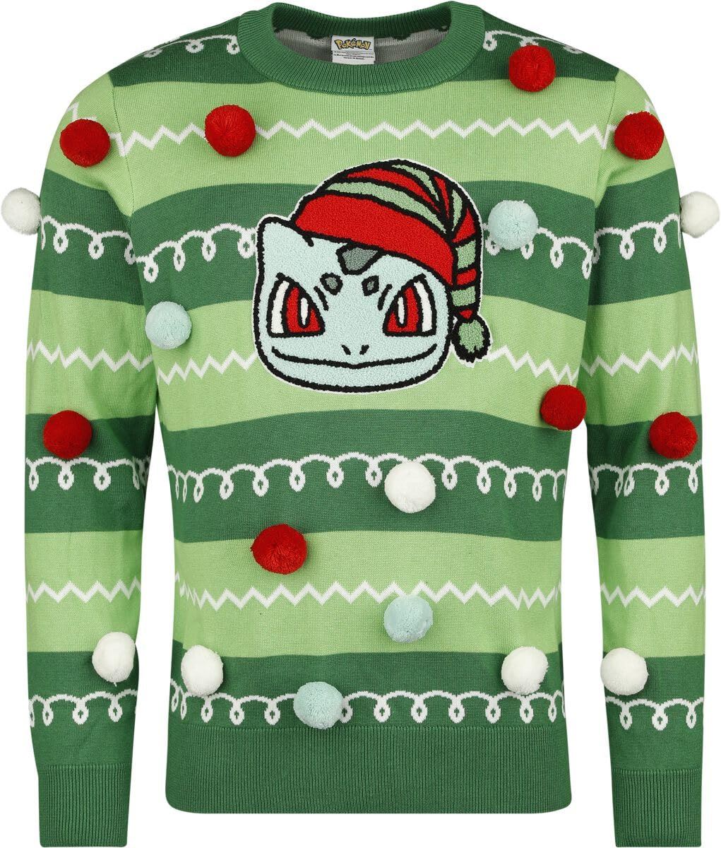 Pokemon Sweatshirt Christmas Jumper Bulbasaur Size M