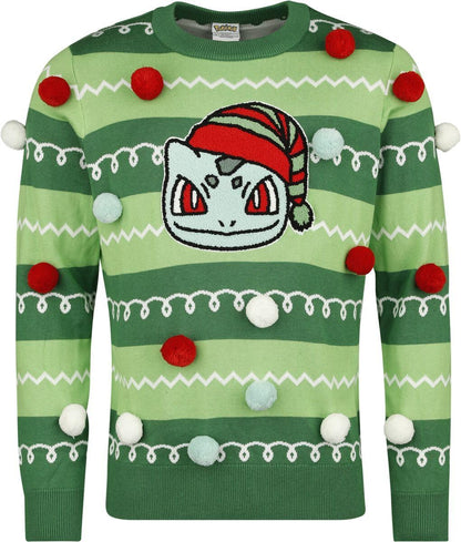 Pokemon Sweatshirt Christmas Jumper Bulbasaur Size M