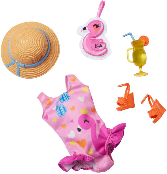 Mattel Barbie My First Barbie Fashion Pack Flamingo Swimsuit & Hat Set