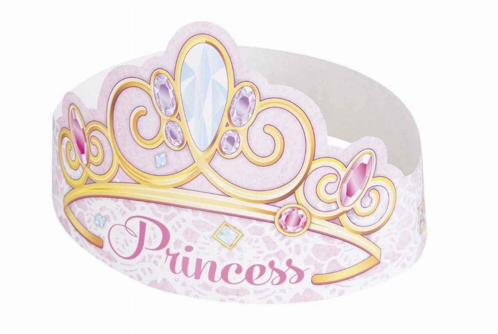 Unique Party 58138 - Paper Pink Princess Tiaras, Pack of 6 /Toys
