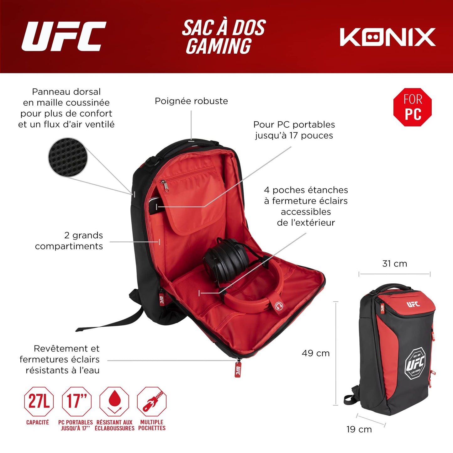 Ufc Gaming Backpack Accessories (not machine speci