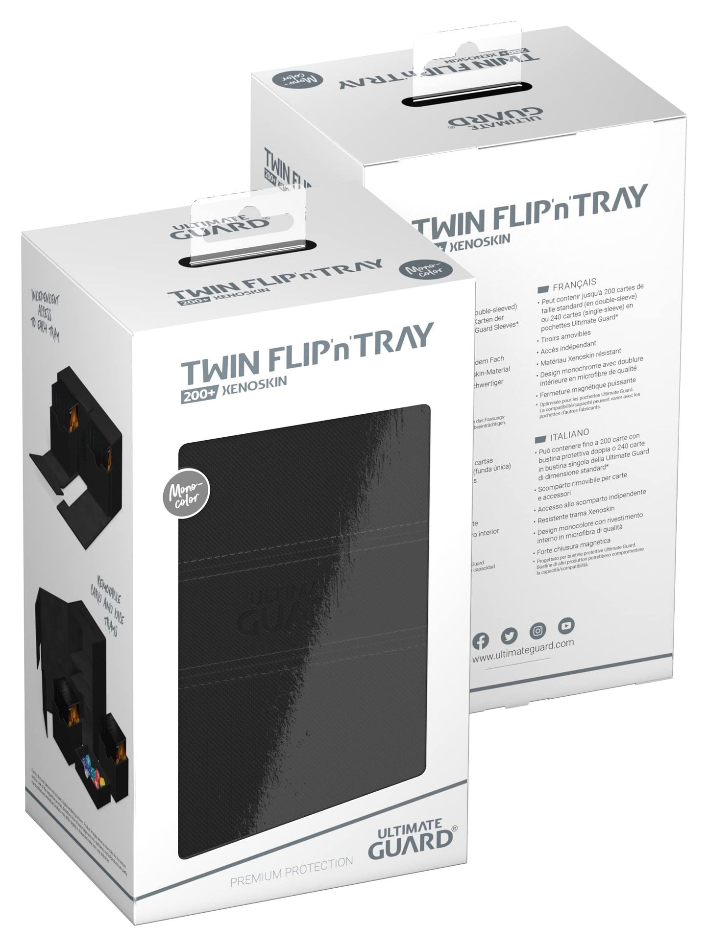 Ultimate Guard Twin Flip`n`Tray 200+ XenoSkin Monocolor Black