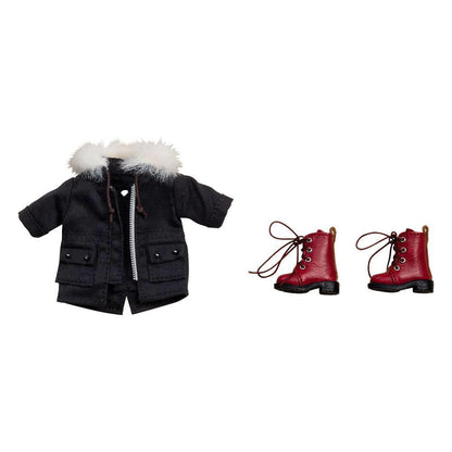 Original Character Parts for Nendoroid Doll Warm Clothing Boots & Mod Coat Black