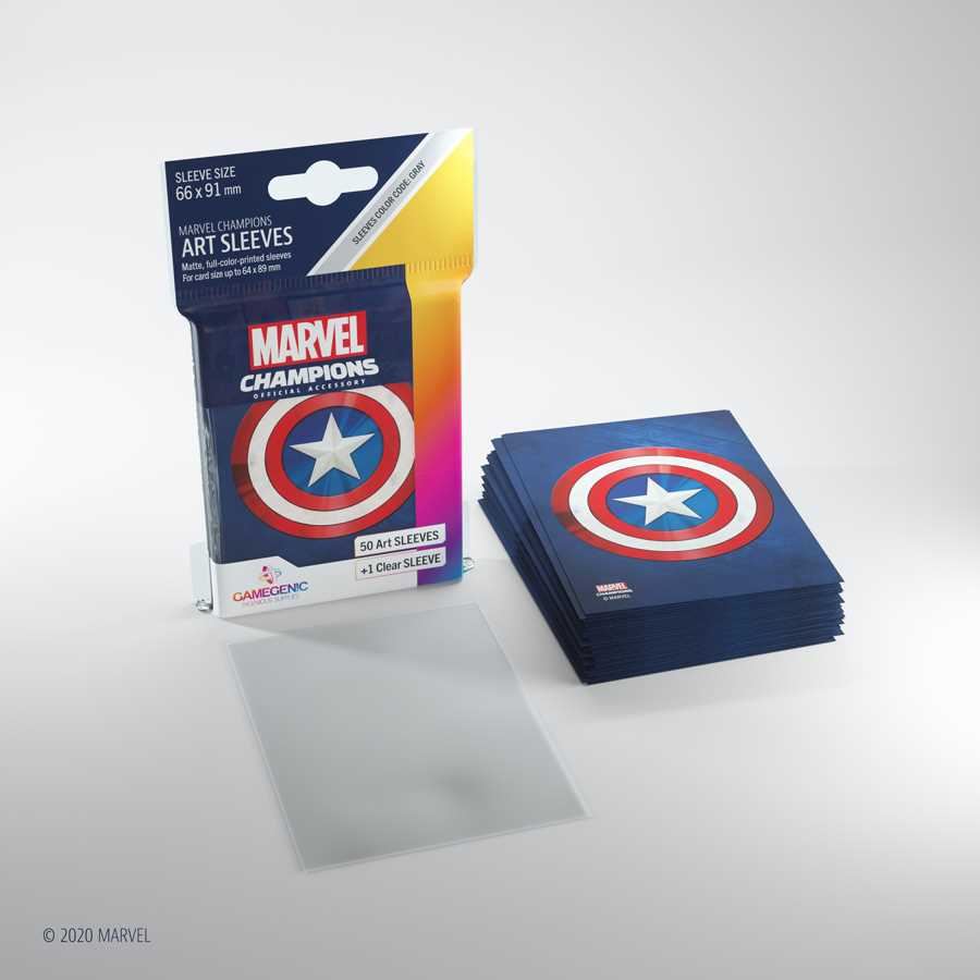 UNIT Gamegenic Marvel Champions Art Sleeves- Captain America (50 ct.)
