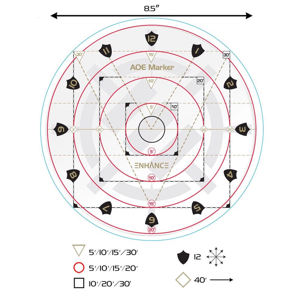 Enhance RPG Series 30ft Spell AoE Damage Template