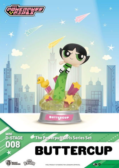The Powerpuff Girls Mini Diorama Stage Statues Powerpuff Girls Series Set 12cm