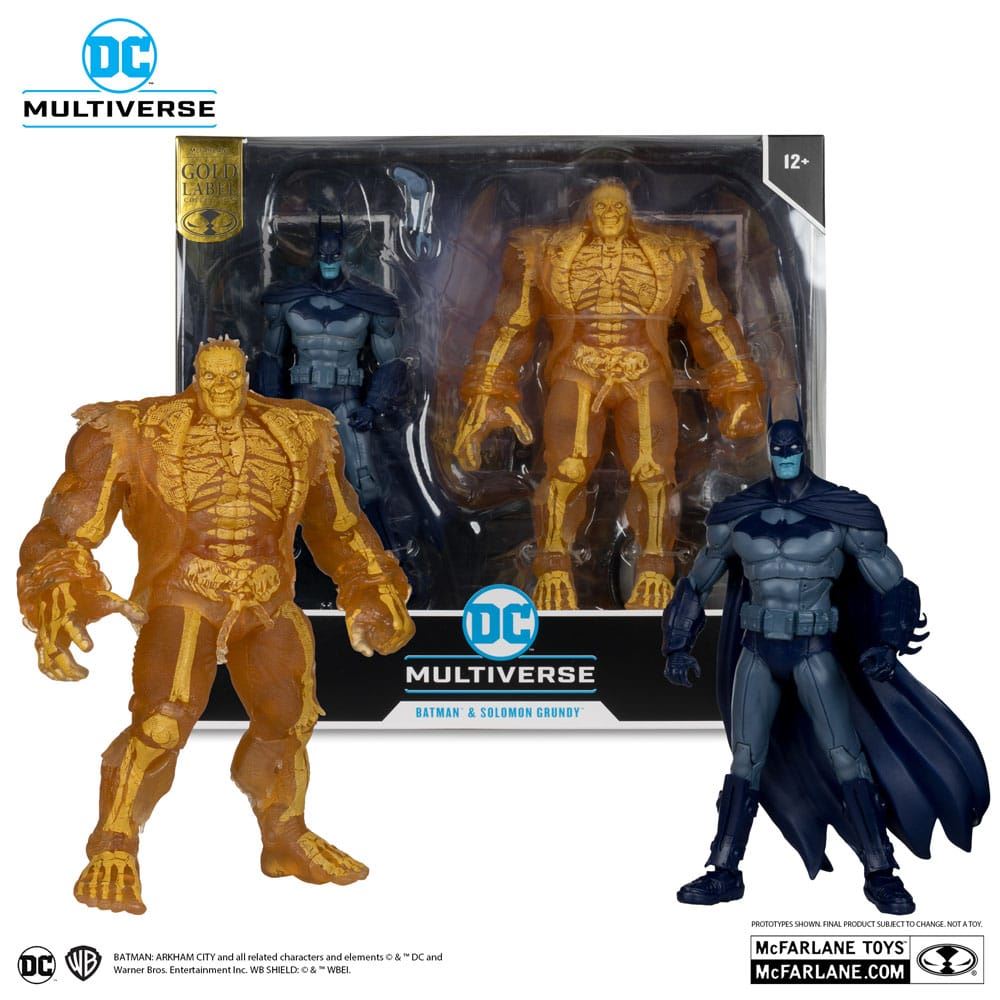 Arham City DC Multiverse Figure 2-Pack Batman & Solomon Grundy Gold Label 18cm