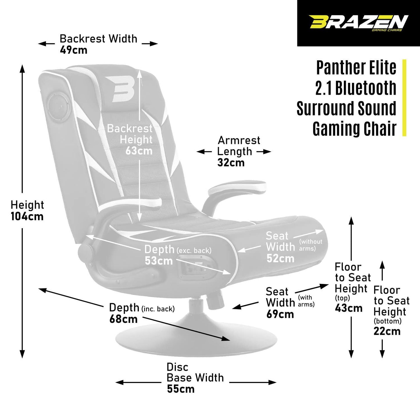 Brazen Panther Elite 2.1 B/R Gaming Furniture