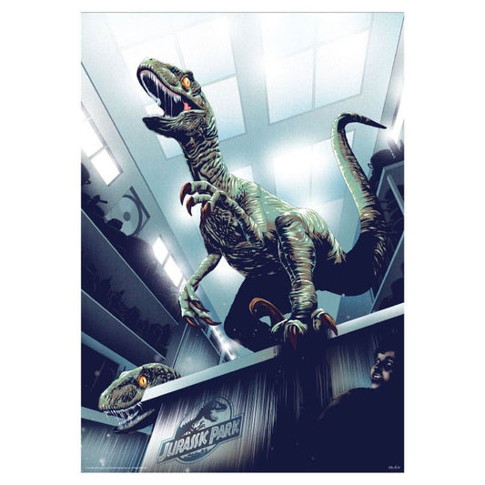 Jurassic Park Art Print 30th Anniversary Hiding in Kitchen Ltd 42 x 30cm