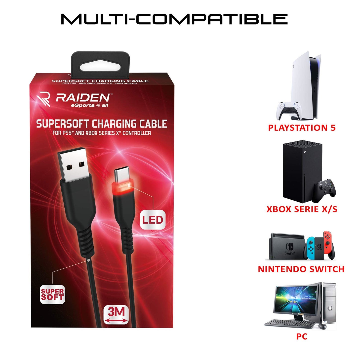 Pro Gaming Charging Cable Accessories (not machine speci