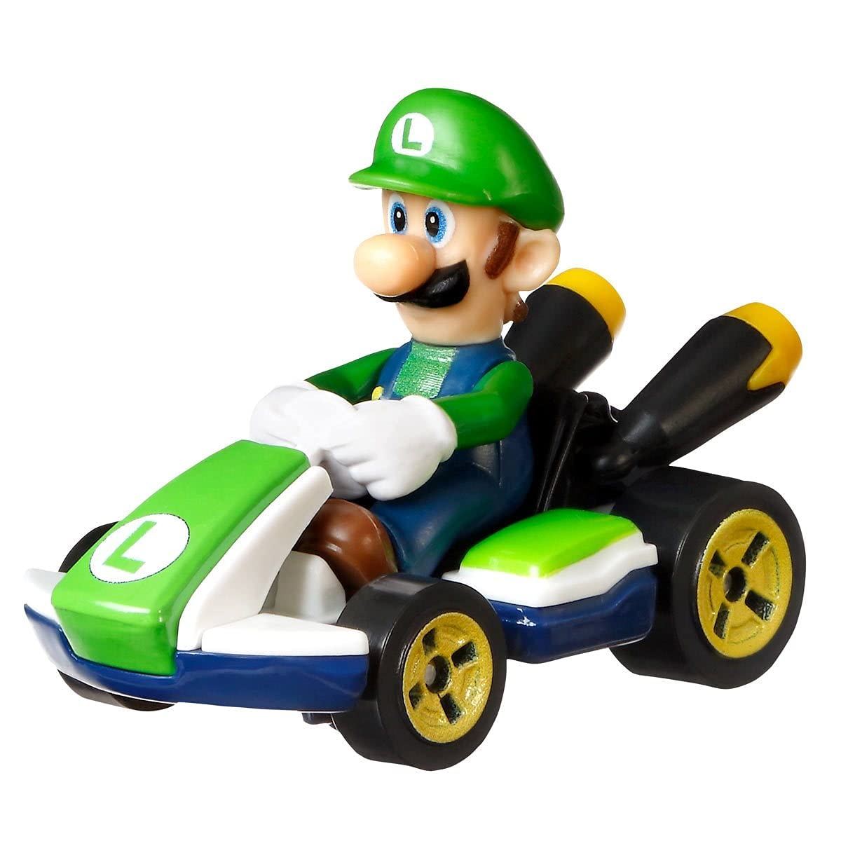 DieCast Hotwheels Luigi Standard Kart 1:55 Scale Super Mario Kart