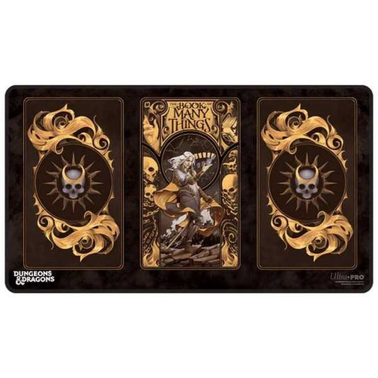 The Deck of Many Things Black Stitched Playmat Featuring: Alternate Cover Artwor