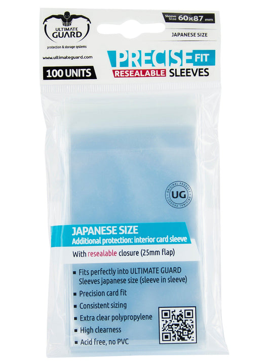 Ultimate Guard Precise-Fit Sleeves Resealable Japanese Size Transparent (100)