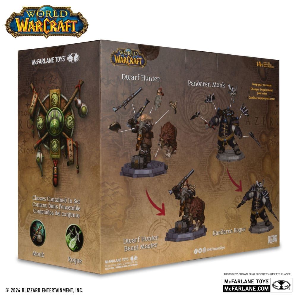 World of Warcraft 2-Pack Dwarf Hunter & Pandaren Monk 15cm