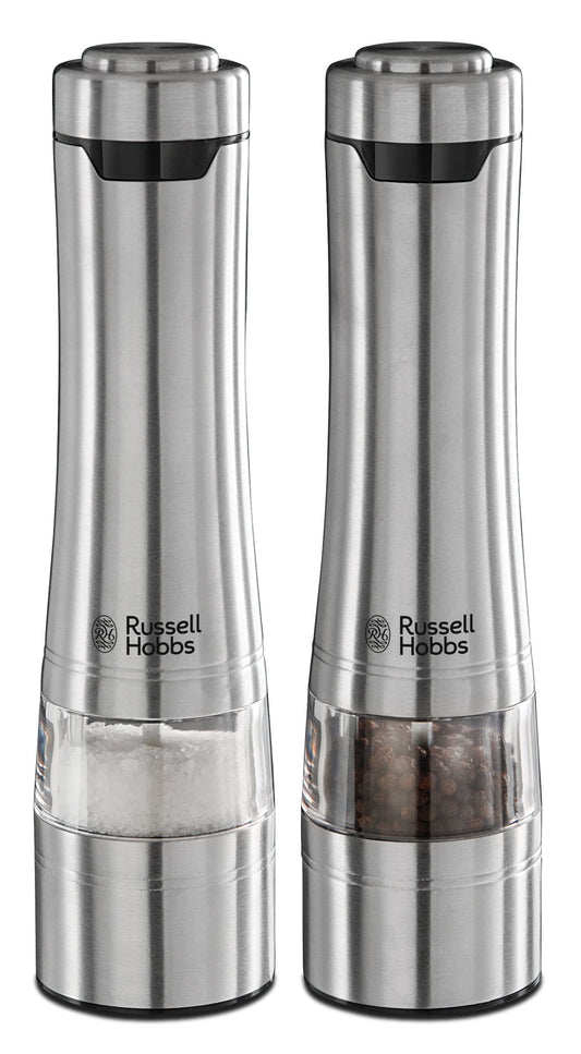 Russell Hobbs - Battery Powered Salt and Pepper Grinders - Stainless Steel /Home