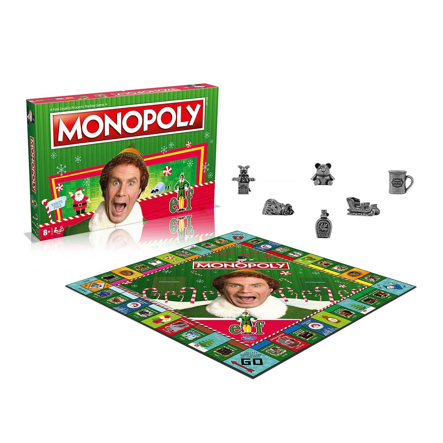Winning Moves Elf Monopoly Board Game, Choose your festive token and advance to