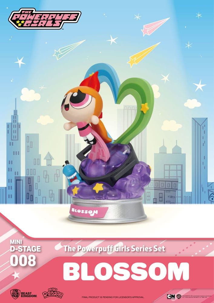The Powerpuff Girls Mini Diorama Stage Statues Powerpuff Girls Series Set 12cm