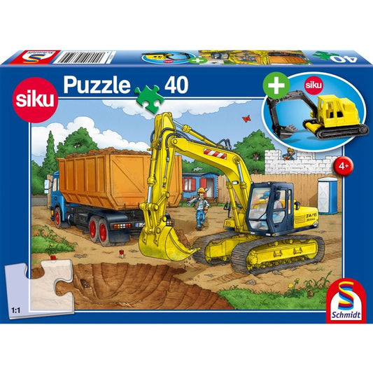 Digger Puzzle & Play (40pc) inc. SIKU model