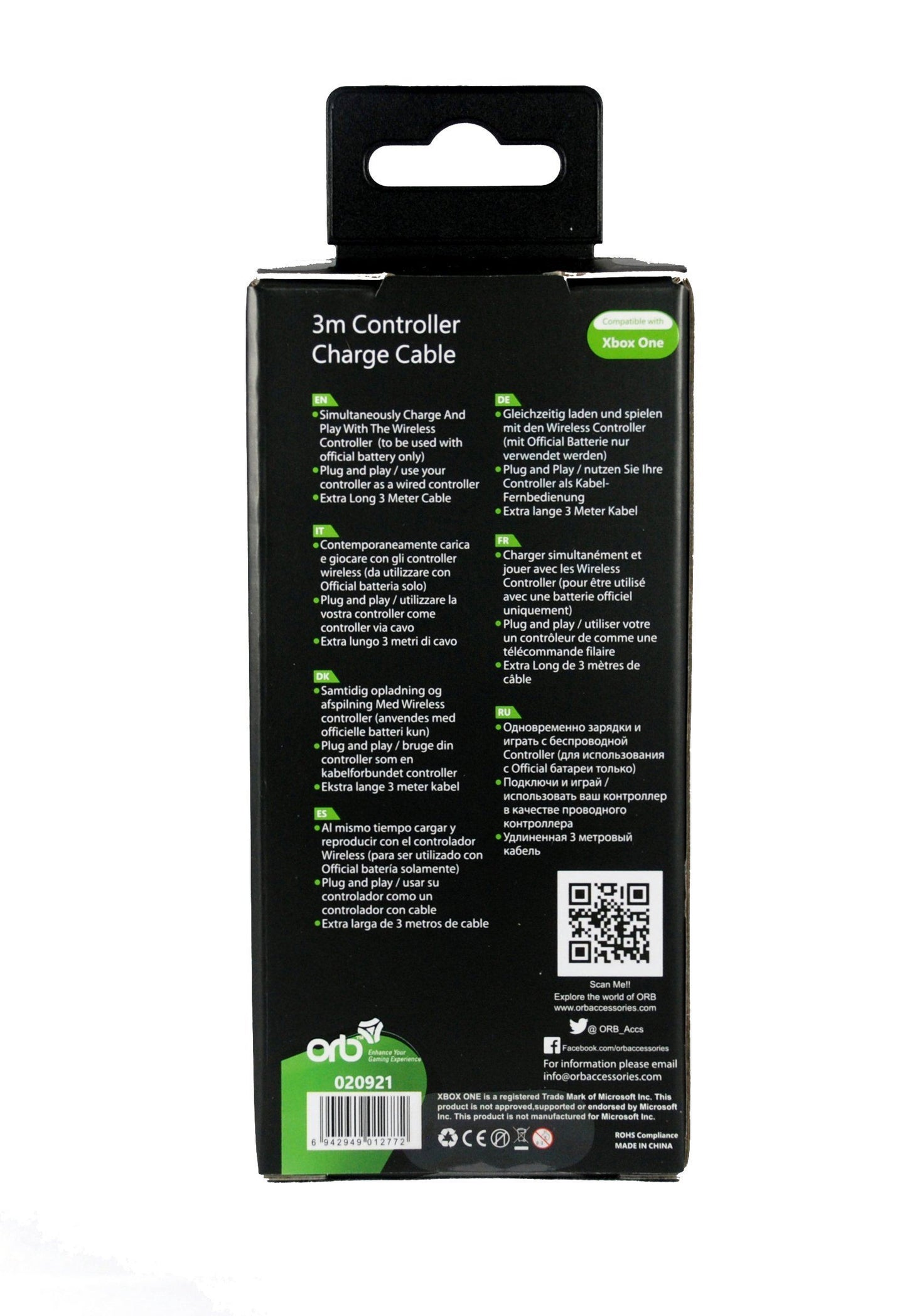ORB 3m Controller Charge Cable /Xbox One