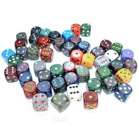 Polyhedral 16mm d6 w/pips Dice: Bag of 50 Asst: Spec
