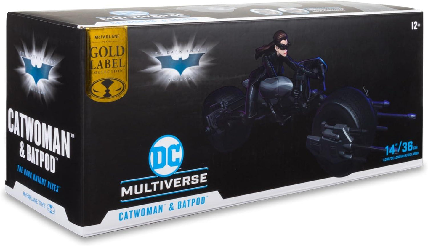 DC Multiverse Dark Knight Rises Catwoman & Batpod Gold Label 7 Figure McFarlane
